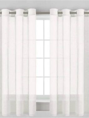 White sheer light filtering linen curtains
 - Home Accents
